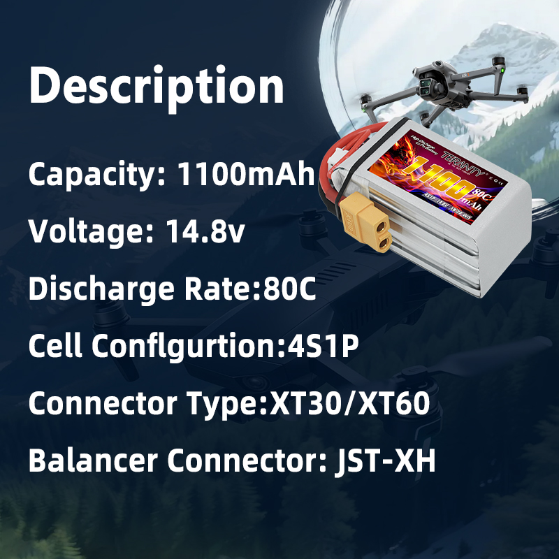 TERANTY 4S 1100mAh 80C/160C Li - Drone Battery 4S ulasan dan harga