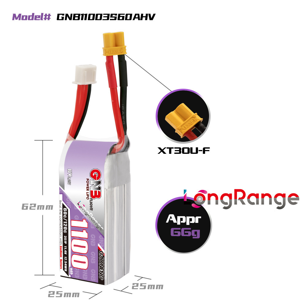 GNB 1100mAh 2S 3S 4S 6S 60C/12 - Drone Battery 3S ulasan dan harga