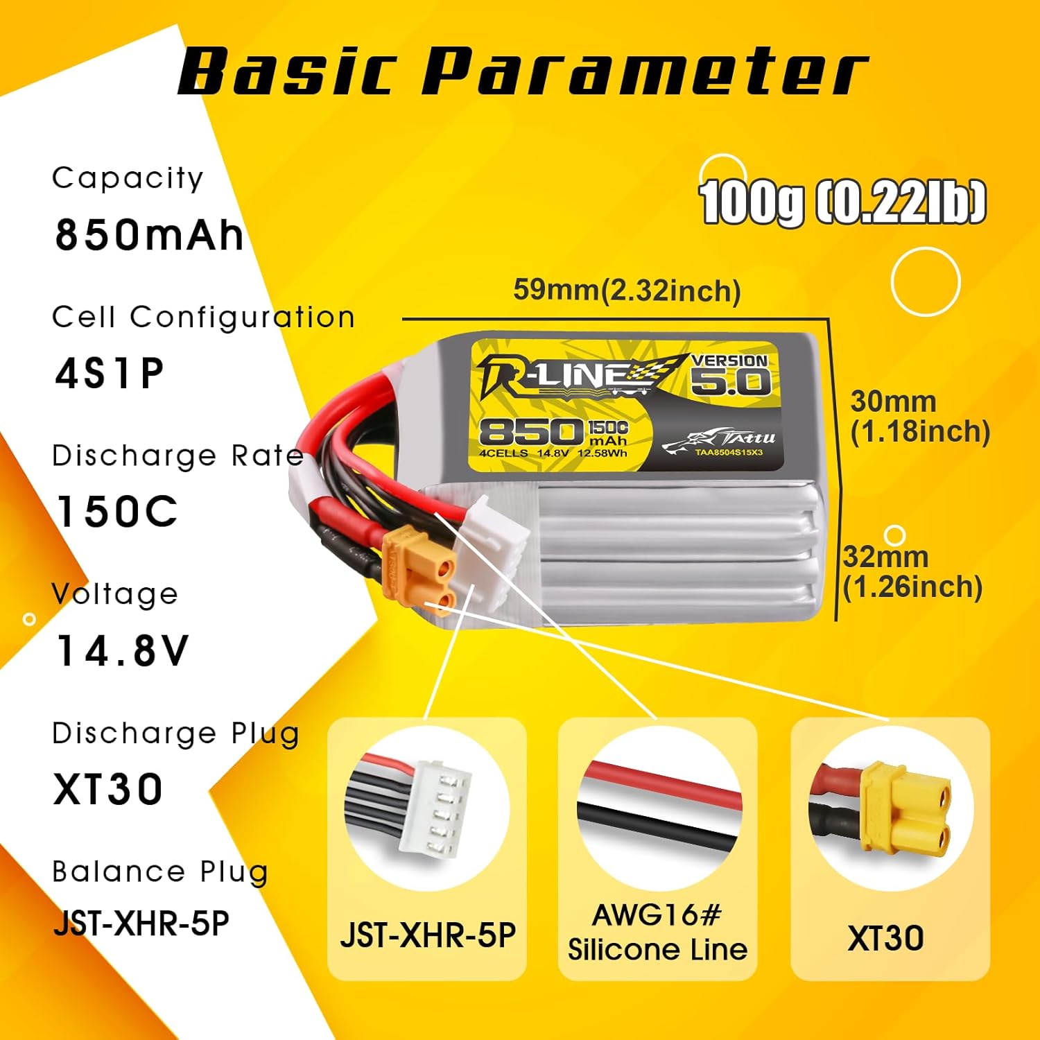 Tattu R-Line 5.0 850mAh 4S 150 - Drone Battery 4S ulasan dan harga